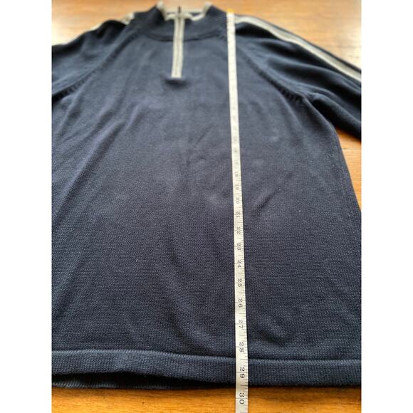 EDDIE BAUER Navy Blue/Gray 1/4 Zip Heavy Knit Sweater Mens sz L - Picture 8 of 9